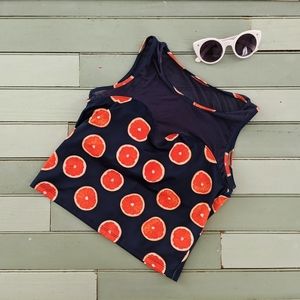 🍊NWOT KJ Netted Sweetheart Top - Oranges - M